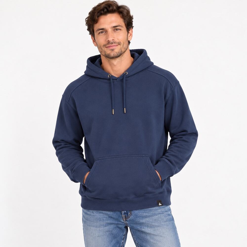 American Giant Men's Relaxed Classic Pullover Cotton Hoodie Oxford Blue XL